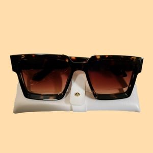 Retro Square Style Brown Sunglasses